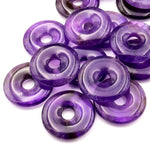 Natural Purple Amethyst Donut Pendant Focal Bead 30mm