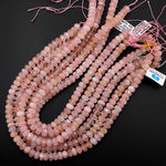 AAA Translucent Faceted Natural Peach Pink Morganite Aquamarine Beryl Rondelle Beads 10mm 15.5" Strand