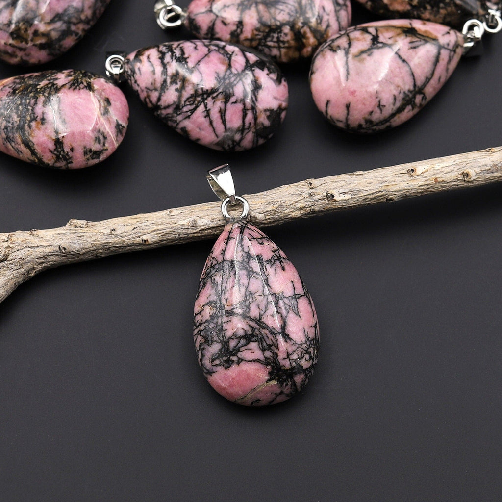 Rhodonite Beads, Gemstone Pendants