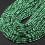 AAA Real Genuine 100% Natural Green Emerald Gemstone Beads 2mm Round Beads May Birthstone 15.5" Strand