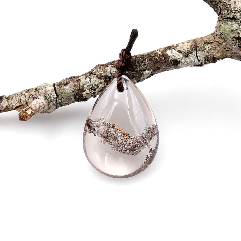 AAA Natural Lodalite Phantom Quartz Puffy Teardrop Pendant Gemstone Focal Bead Extra Clear A2