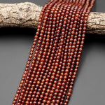 AAA Natural Orange Brown Hessonite Garnet Round 4mm 5mm Beads Gemstone 15.5" Strand