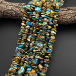 Large Natural Peruvian Blue Opal Freeform Chip Pebble Nugget Beads Gemstone 15.5" Strand