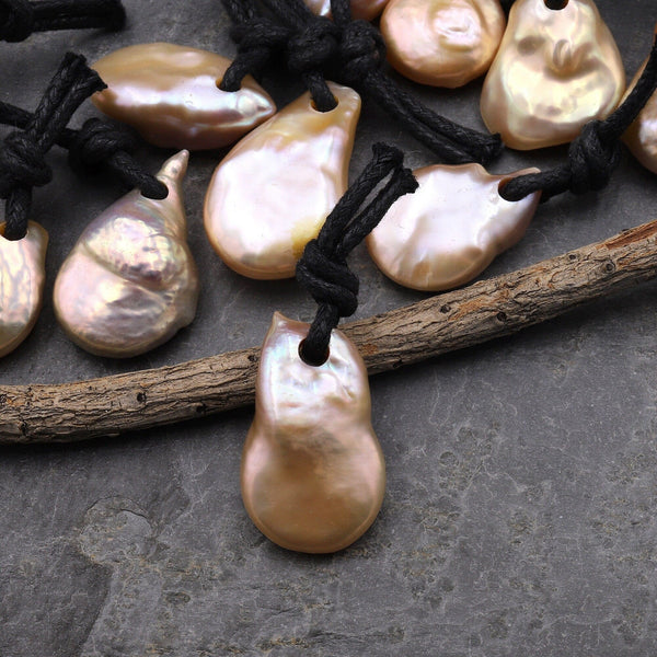 Large 4mm Drill Hole Large Natural Coin Pearl Pendant Focal Bead Super Iridescent Golden Peach Pink Silvery Mauve Colors A5