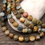 Faceted Natural Owyhee Picture Jasper Coin Beads 6mm 8mm 10mm 15.5" Strand