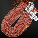 AAA Natural Rhodochrosite Faceted 3mm Cube Square Dice Beads Extra Translucent Gemstone 15.5" Strand