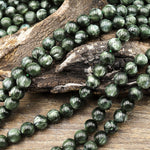 AAA Russian Seraphinite Smooth Round Beads 6mm 8mm 10mm Real Genuine Green Gemstone 15.5" Strand
