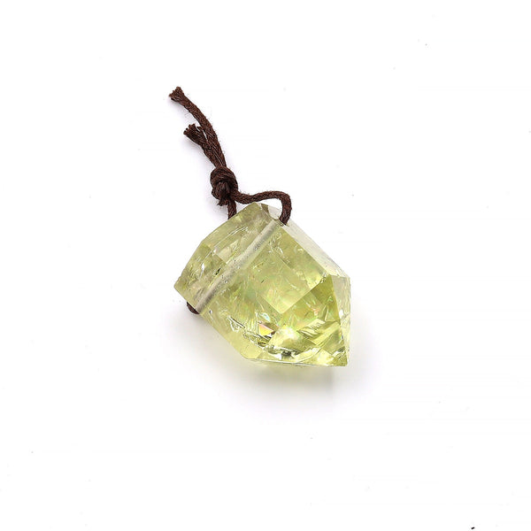 Natural Golden Lemon Topaz Pendant Side Drilled Point Tower Pendulum Gemstone Crystal Focal Bead A2