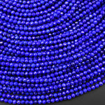 AAA+ Micro Faceted Natural Blue Lapis Round Beads 2mm Laser Diamond Cut Gemstone 15.5" Strand