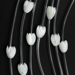 AAA Natural White Mother of Pearl Hand Carved Tulip Lily Flower Gemstone Beads