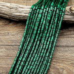 AAA Natural Green Malachite Smooth Tube Beads 5x8mm Gemstone From Congo 15.5" Strand