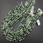 AAA Super Clear Natural Green Purple Fluorite Smooth Saucer Rondelle Beads 6mm 15.5" Strand
