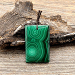 AAA Natural Malachite Pendant Rectangle Pendant Focal Gemstone Bead