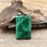 AAA Natural Malachite Pendant Rectangle Pendant Focal Gemstone Bead