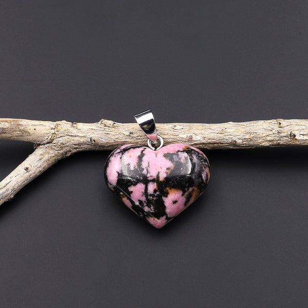 Natural Pink Rhodonite Teardrop Pendant Natural Crystal Focal Bead Adorable A7