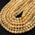 Natural Honey Yellow Calcite Round Beads 8mm 15.5" Strand