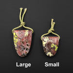 Large Hole 4mm Drill Pendant Natural Autumn Jasper Top Side Drilled Thick Saddle Locket Pendant