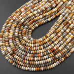 Natural Crazy Lace Agate 4mm Smooth Rondelle Beads 15.5" Strand