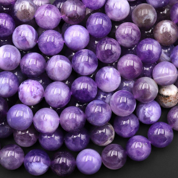 AAA Natural Lilac Purple Amethyst 4mm 6mm 8mm 10mm Round Beads 15.5" Strand