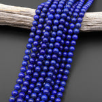 AAA+ Natural Blue Lapis 4mm 6mm 8mm Round Beads 15.5" Strand