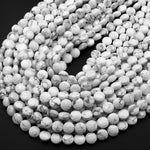 AAA Faceted Natural Howlite 6mm 8mm 10mm Coin Beads 15.5" Strand