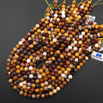 Faceted Natural Australian Mookaite Jasper Beads 8mm Round Sunset Colors Red Yellow Maroon 15.5" Strand