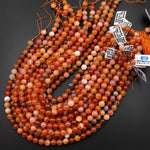 Natural Orange Red Botswana Agate Round Beads 4mm 6mm 8mm 15.5" Strand