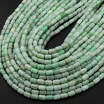 AAA Natural Green Burma Jade Thin Smooth Tube Cylinder Beads 15.5" Strand