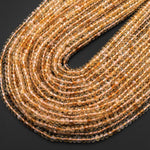 AAA Faceted Natural Citrine Rondelle Beads 4mm 15.5" Strand