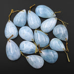 Natural Soft Blue Aquamarine Teardrop Pendant Gemstone