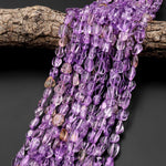 Natural Ametrine Golden Yellow Citrine Purple Amethyst Beads Freeform Pebble Nugget Gemstone 15.5" Strand