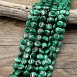 AAA Natural Green Malachite Smooth Coin Beads 12mm Gemstone From Congo 15.5" Strand