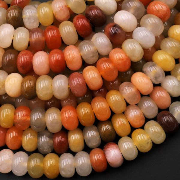Natural Yellow Jade Gemstone Round Loose Beads on a 15.5 Strand – AD Beads