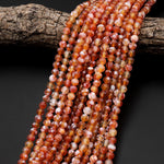 Tibetan Orange Red Fire Agate 6mm Round Beads 15.5" Strand