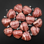 AAA Natural Red Rhodochrosite Heart Gemstone Pendant