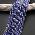 Natural Blue Sodalite Smooth Thin Rondelle Beads 4mm 15.5" Strand