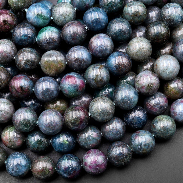 Natural Ruby Kyanite Fuchsite 6mm 8mm 10mm Round Beads Gemstone 15.5" Strand