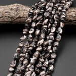 Natural Brown Mother of Pearl Freeform Nugget Beads Iridescent Shell 15.5" Strand