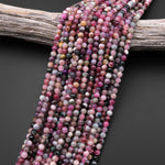 Natural Multicolor Watermelon Pink Green Tourmaline Smooth Round Beads 5mm 15.5" Strand