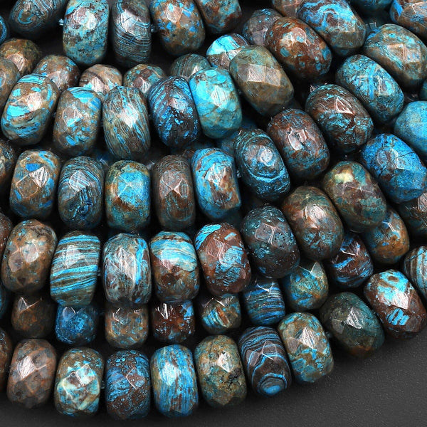 Faceted Rainbow Calsilica 8mm 10mm Rondelle Beads 15.5" Strand