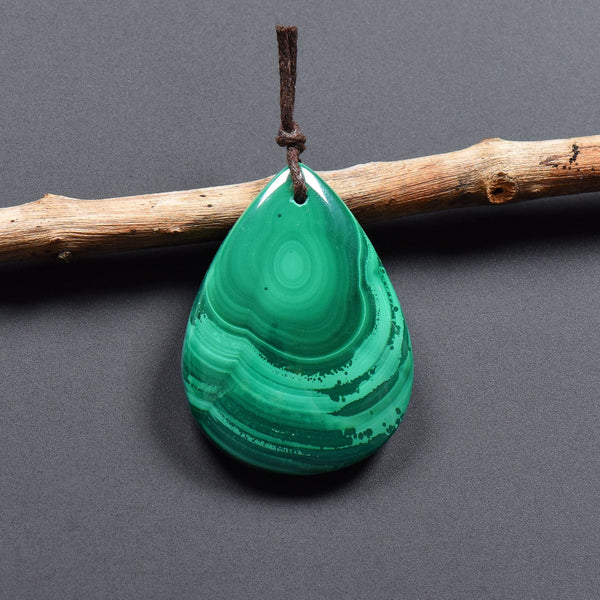 AAA Natural Malachite Pendant Teardrop Pendant Focal Gemstone Bead OP2273