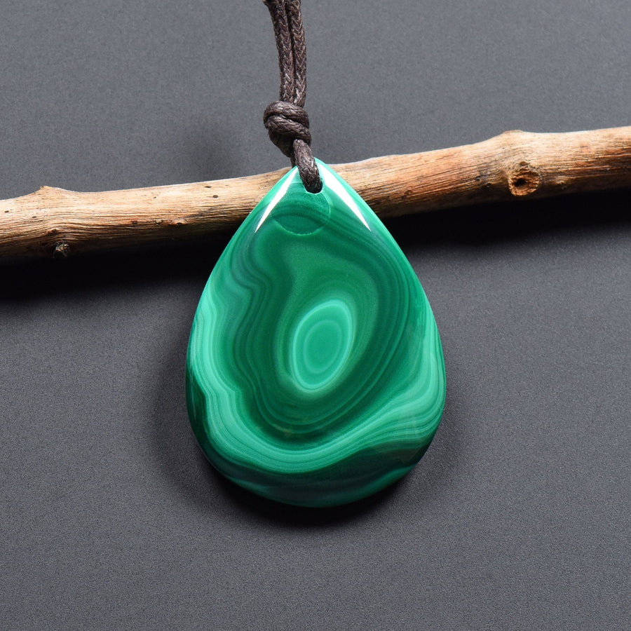 AAA Natural Malachite Pendant Teardrop Pendant Focal Gemstone Bead OP2279