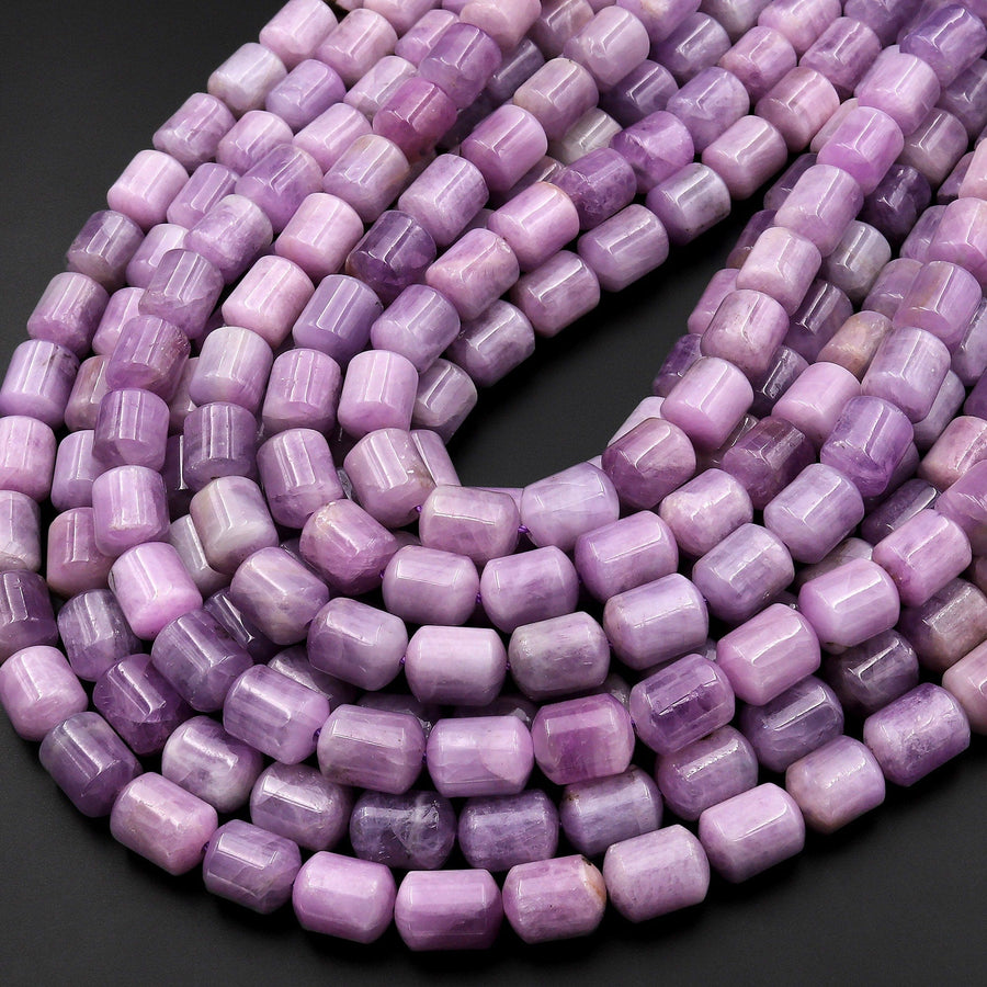 AAA Natural Kunzite 10mm 13mm 14mm Bullet Cylinder Tube Beads 15.5" Strand