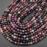 Natural Multicolor Watermelon Pink Green Tourmaline Smooth 6mm Round Beads 15.5" Strand