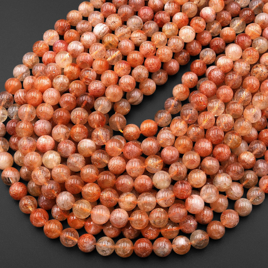 Translucent Natural Arusha Sunstone Round Beads 4mm 5mm 6mm 8mm 10mm 12mm From Tanzania 15.5" Strand