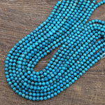 Natural Arizona Blue Turquoise 4mm 6mm Round Beads Real Genuine Turquoise Gemstone 15.5" Strand