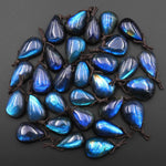 AAA Natural Blue Labradorite Teardrop Side Drilled Pendant A11