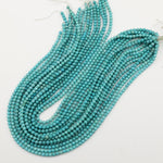 Natural Soft Blue Turquoise 4mm Round Highly Polished Round Beads High Quality Real Genuine Turquoise Gemstone 15.5" Strand
