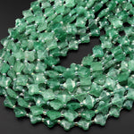 4 Four Leaf Clover Beads Natural Green Chalcedony Carved Faceted Flower Gemstone 15.5" Strand