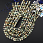 Natural Peruvian Chrysocolla Turquoise Faceted Rondelle Beads 9mm 10mm 15.5" Strand
